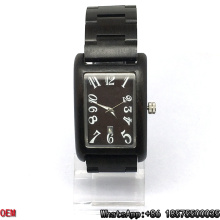 Top-Quality Ebony-Wooden Watch Rectangle Quartz Watches Hl15